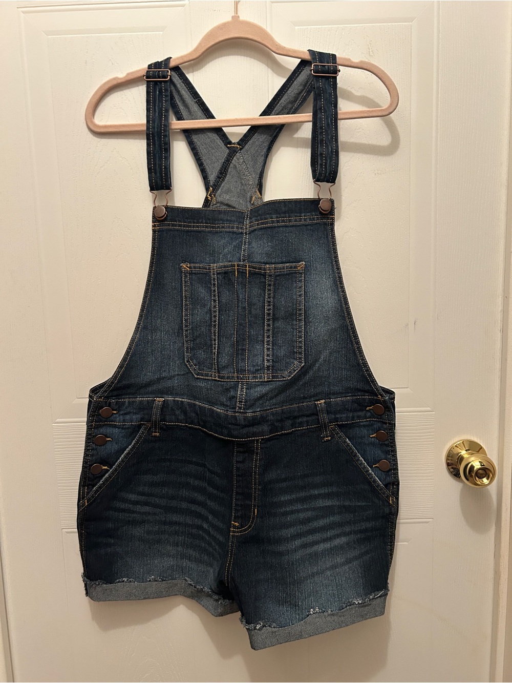 NOBO Dark Wash Denim Shortalls Shorts Overalls